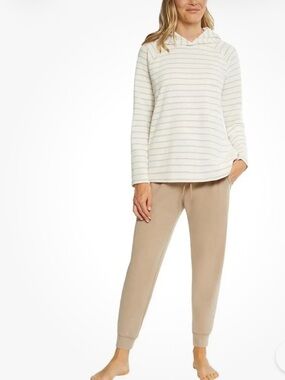 Max & Mia striped waffle knit lounge set